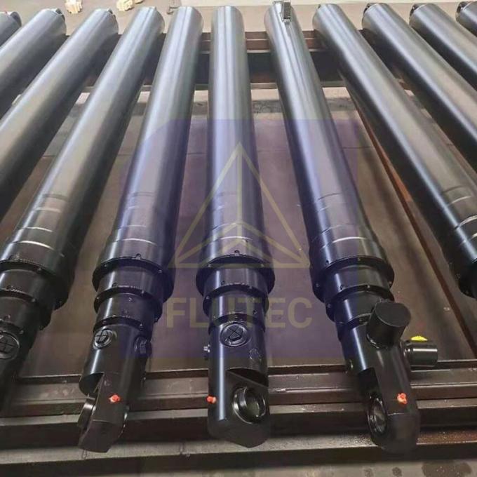 Flutec Long Stroke Telescopic Hydraulic Cylinder สําหรับรถบรรทุกขยะ 0