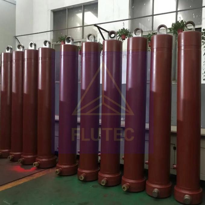 ซิลินเดอร์ดัมป์ไฮดรอลิก Telescopic Custom Press Cylinder สําหรับแพลตฟอร์มดัมป์ 2