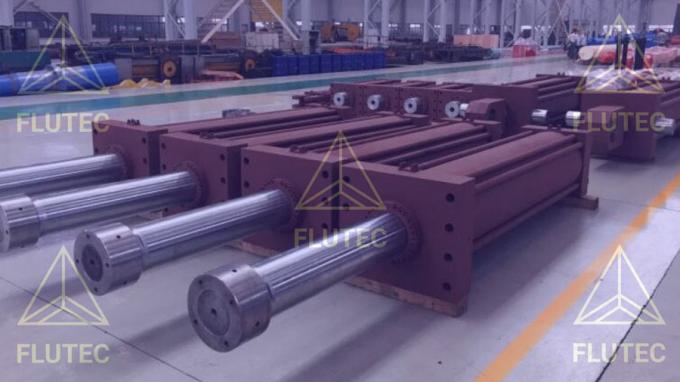 Flutec Telescopic Hydraulic Cylinder ซิลินเดอร์น้ํามันทํางานสองครั้ง สําหรับเครื่องจักรกล 0