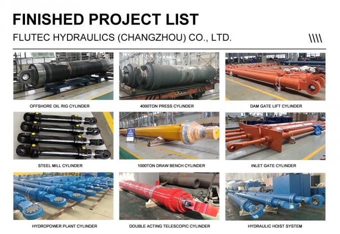Flutec Telescopic Hydraulic Cylinder ซิลินเดอร์น้ํามันทํางานสองครั้ง สําหรับเครื่องจักรกล 6