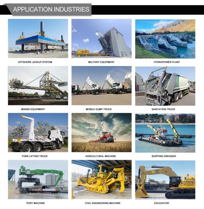 Flutec Telescopic Hydraulic Cylinder ซิลินเดอร์น้ํามันทํางานสองครั้ง สําหรับเครื่องจักรกล 11